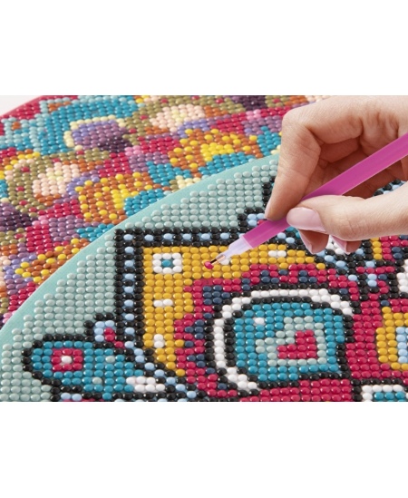 Dimantu mozaīka uz audekla GRAFIX Mandala, gaiši zila, 30 cm