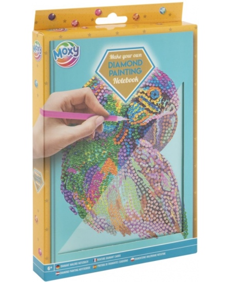 Dimantu mozaīka uz piezīmju grāmatiņas GRAFIX, dzeltena, A5