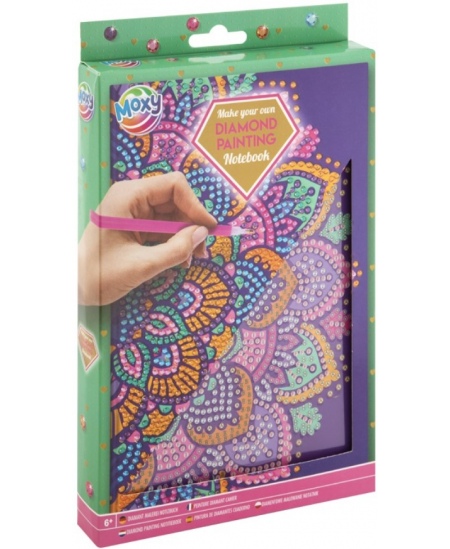 Dimantu mozaīka uz piezīmju grāmatiņas GRAFIX, zaļa, A5