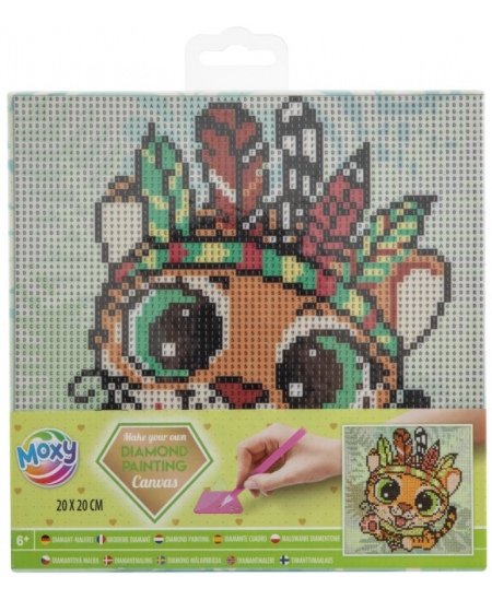 Dimanta mozaīka uz audekla GRAFIX Tiger, 20x20cm