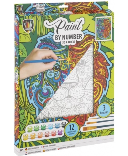 Gleznošanas komplekts GRAFIX Lauva, audekls, 30x40 cm