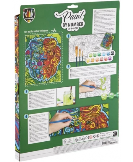 Gleznošanas komplekts GRAFIX Lauva, audekls, 30x40 cm