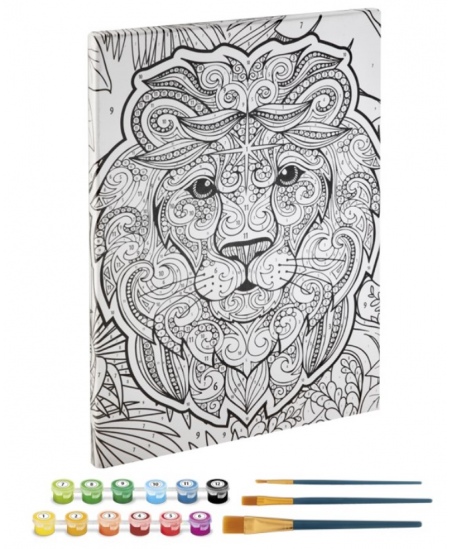 Gleznošanas komplekts GRAFIX Lauva, audekls, 30x40 cm