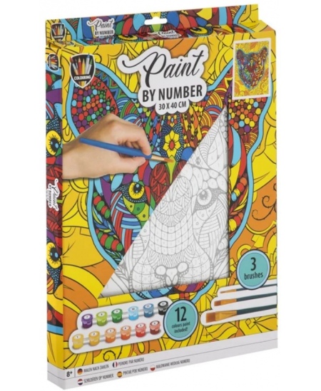 Gleznošanas pēc skaitļiem komplekts GRAFIX Tīģeris, audekls, 30x40 cm