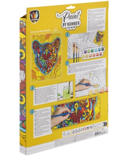 Gleznošanas pēc skaitļiem komplekts GRAFIX Tīģeris, audekls, 30x40 cm