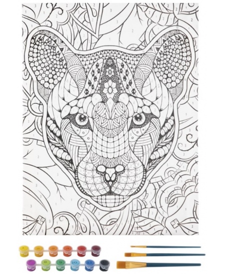 Gleznošanas pēc skaitļiem komplekts GRAFIX Tīģeris, audekls, 30x40 cm