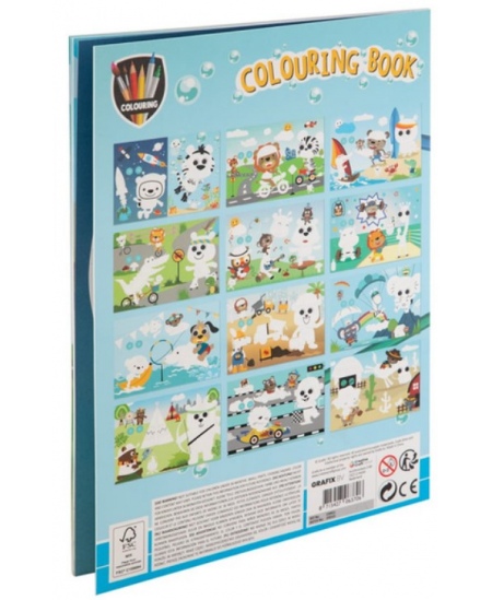 Krāsojamā grāmata ar kustīgām acīm GRAFIX Tiger, A4, 24 lappuses.