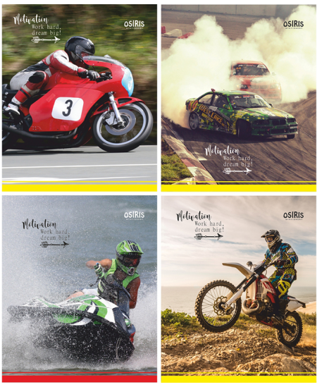 Burtnīca rūtiņās OZIRIS Motivation, 48 lapas, 65 gsm