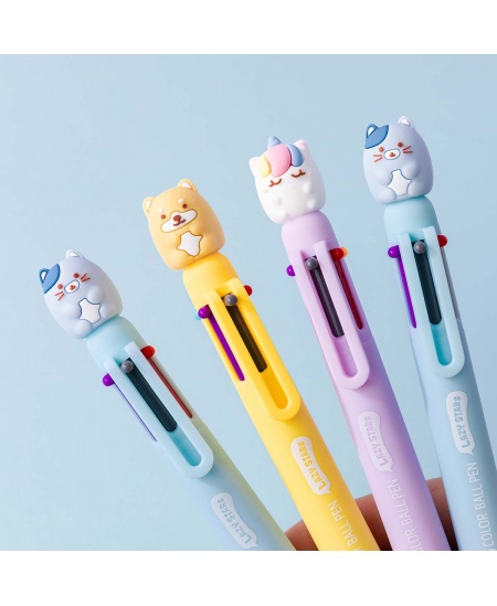 6 krāsu lodīšu pildspalva SQUISHY 1, dažādi dizaini