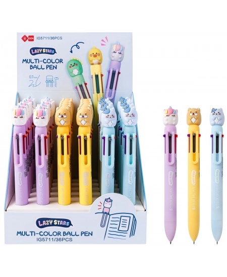 6 krāsu lodīšu pildspalva SQUISHY 1, dažādi dizaini