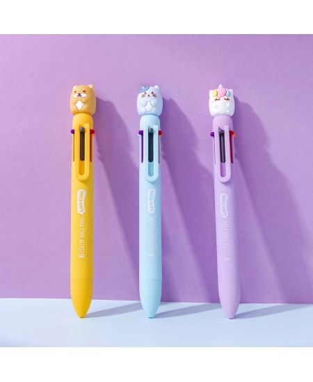 6 krāsu lodīšu pildspalva SQUISHY 1, dažādi dizaini