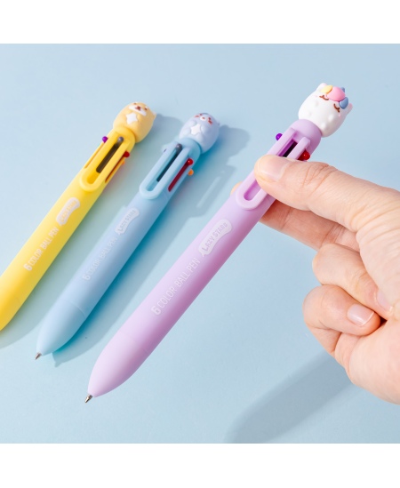 6 krāsu lodīšu pildspalva SQUISHY 1, dažādi dizaini