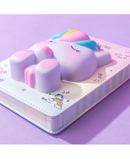 Piezīmju grāmatiņa SQUISHY Unicorn, 128 lapas