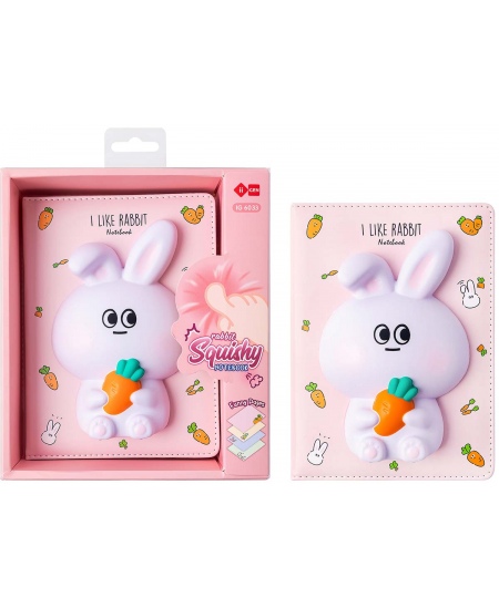 Piezīmju grāmatiņa SQUISHY Rabbit, 128 lapas