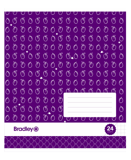 Burtnīca rūtiņās BRADLEY Augļi, 24 lapas, 70 gsm