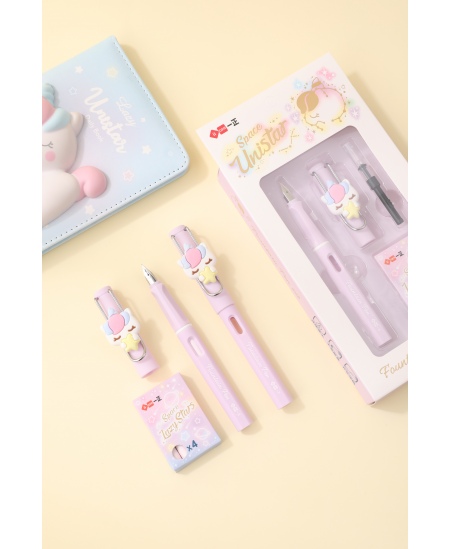 Tintes pildspalva ar kapsulām un tintes sūkni SQUISHY Unicorn