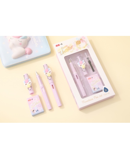 Tintes pildspalva ar kapsulām un tintes sūkni SQUISHY Unicorn