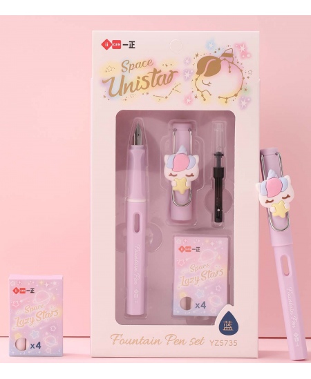 Tintes pildspalva ar kapsulām un tintes sūkni SQUISHY Unicorn