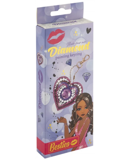 Dimantu puzle-atslēgu piekariņš BESTIES Sirsniņa