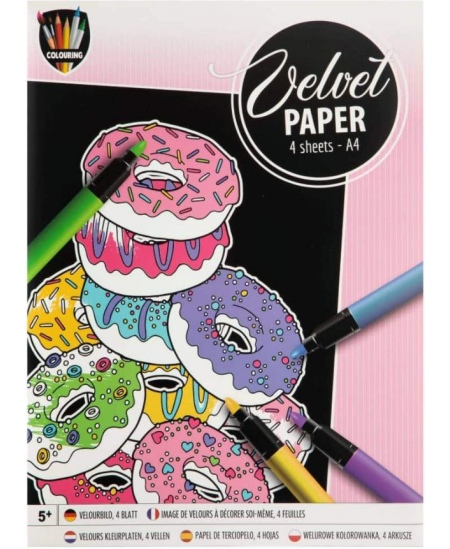 Krāsojamā grāmata ar samta kontūrām GRAFIX Donut, A4, 4 lapas