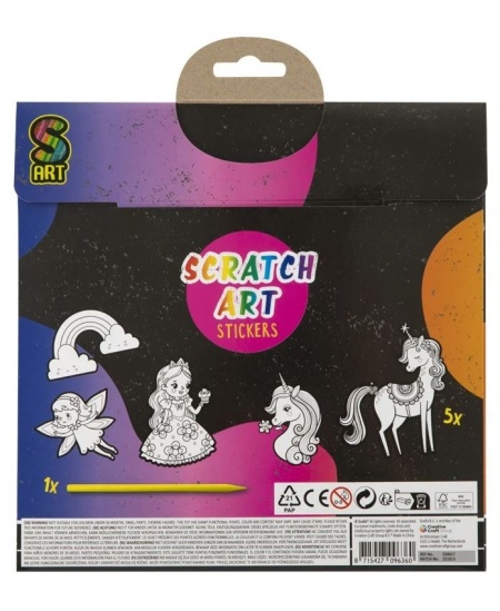 Skrāpējamo uzlīmju komplekts GRAFIX Vienradži, 5 gab.