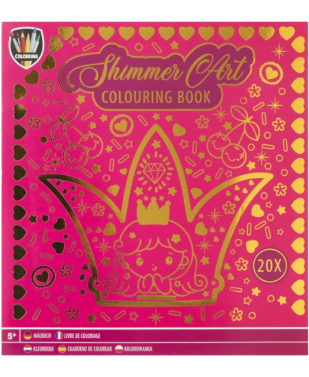 Krāsojamā grāmata ar foliju GRAFIX Shimmer Art Sarkanā krāsa, 20 lapas