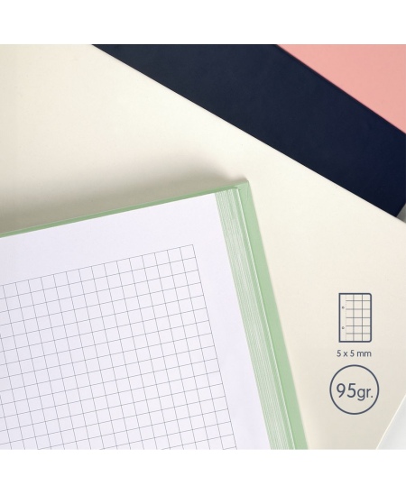 Piezīmju grāmatiņa cietajos vākos MILAN, A5, 80 lapas, rūtiņu formā