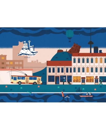 Piezīmju grāmatiņa VILNIUS, A5, punkti-līnijas