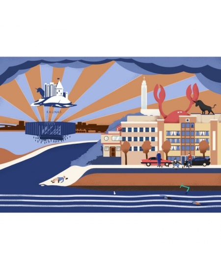 Piezīmju grāmatiņa KAUNAS, A5, punkti-līnijas