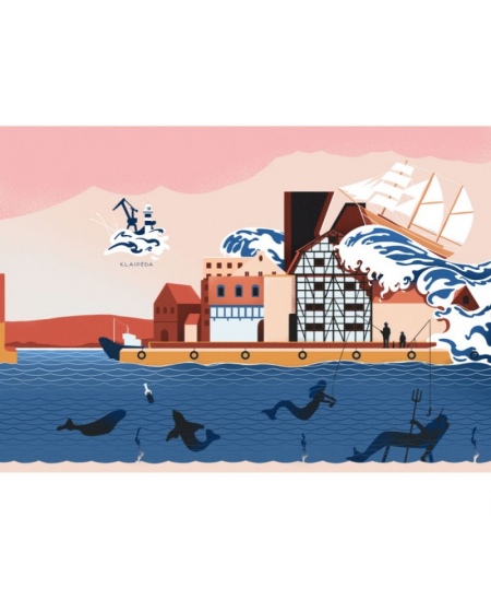 Piezīmju grāmatiņa KLAIPĖDA, A5, punkti-līnijas