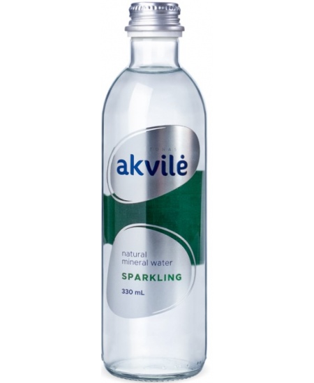 Minerālūdens AKVILĖ, 330 ml, stikla pudelē, viegli gāzēts