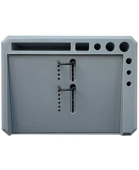 Kalendāra statīvs ar atvilktni, pelēks