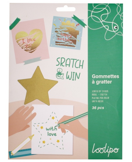 Nokasāmas uzlīmes slēptiem ziņojumiem LOOLIPO Gold, 36 gab.