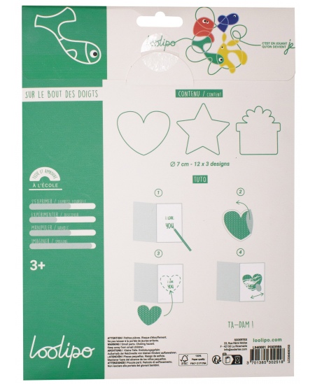 Nokasāmas uzlīmes slēptiem ziņojumiem LOOLIPO Gold, 36 gab.