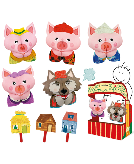 Origami teātra komplekts LUDATTICA Trīs sivēntiņi