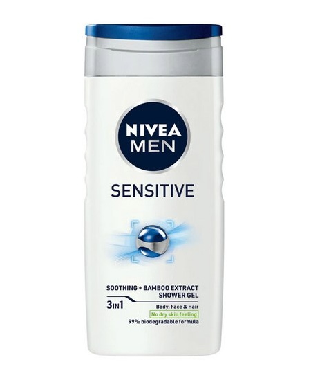 Dušas želeja vīriešiem NIVEA Sensitive, 250 ml