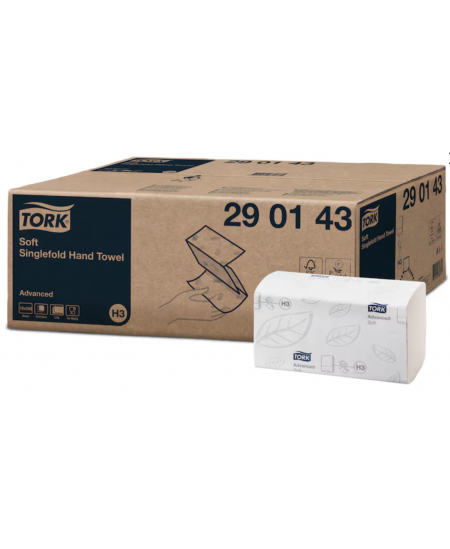 Papīra dvieļi loksnēs Tork (H3), Advanced Singlefold, 290143, Z locījums, 250 serv., 1 iepak.
