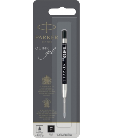 Serde lodīšu pildspalvai PARKER QuinkGEL, F, gēla, melna