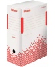 Arhīva kaste ESSELTE, 150×250×350 mm, balti sarkana