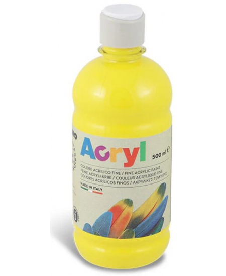 Akrila krāsa PRIMO, dzeltenā krāsā, 500 ml