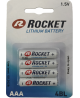 Baterijas ROCKET Lithium FR03 (AAA), litija, 4 gab.