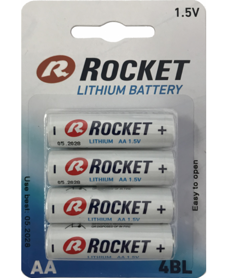 Baterijas ROCKET Lithium FR6 (AA), litija, 4 gab.