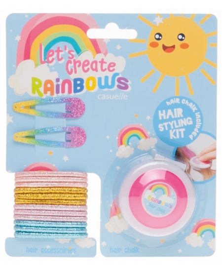 Matu krītiņu un aksesuāru komplekts LET´S CREATE RAINBOWS Rozā