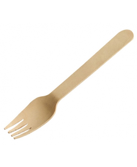 Koka vienreizlietojamās dakšiņas, 16 cm, brūnas, 100 gab.