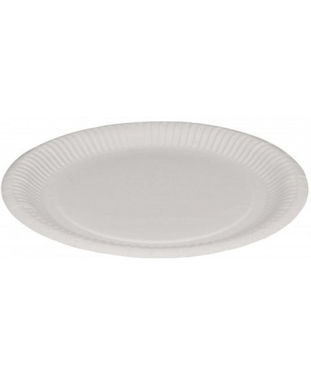 Vienreizlietojamie papīra šķīvji, 23 cm, balti, 100 gab.