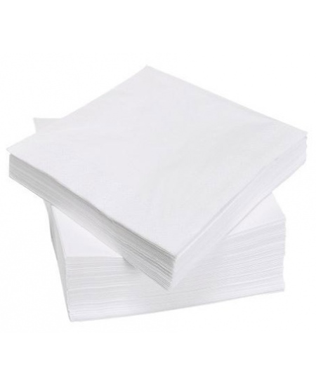 Galda salvetes, baltā krāsā, 1 slāņa, 24 x 24 cm, 400 gab.