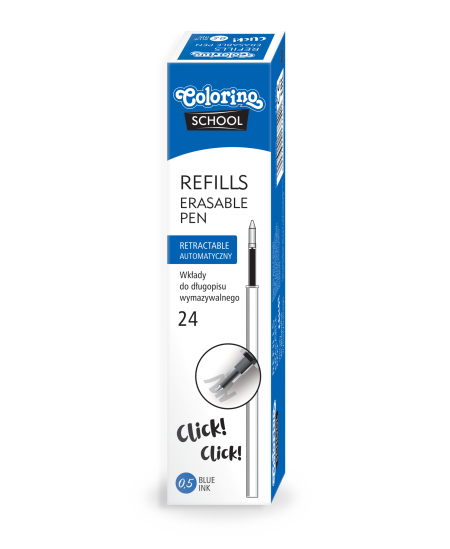 Serde automātiskai dzēšamai lodīšu pildspalvai COLORINO, 0.5 mm, zila