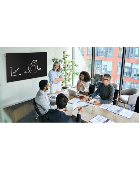 Magnētiskā stikla tāfele MEMOBE, 200x100 cm, melna