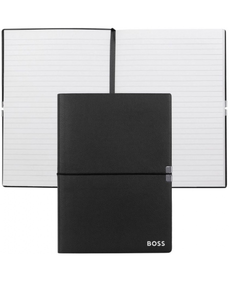 Piezīmju blociņš BOSS ELEGANCE, A5, līniju, melns
