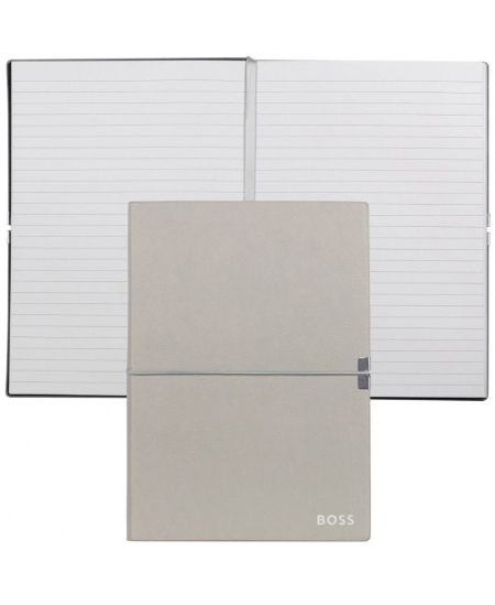 Piezīmju blociņš BOSS ELEGANCE, A5, līniju, pelēks